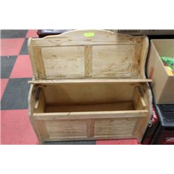 WOOD BENCH W/ STORAGE