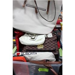 BIN OF 13 REPLICA PURSES, BAGS & WALLETS