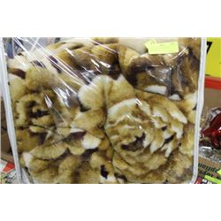 QUEEN SIZE PLUSH BROWN BEDSPREAD