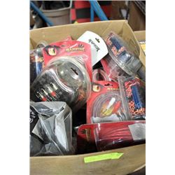 BOX OF CAR AUDIO COMPONENTS