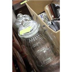 SET OF (2) VINTAGE CANISTERS