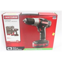 NEW CRAFTSMAN 19.2 VOLT CORDLESS DRILL KIT WITH