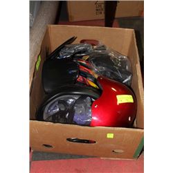 BOX WITH 3 BICYCLE HELMETS & INSERTS