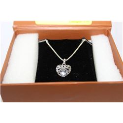 .925 SILVER CHAIN WITH FLOATING .925 HEART PENDANT