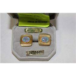 18K GOLD CLAD AUSTRALIAN OPAL CUFF LINKS