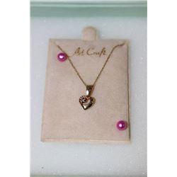 10K GOLD CHAIN WITH 10K GOLD DIAMOND HEART