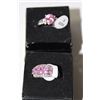 Image 1 : .925 SILVER AND PINK LAB TOPAZ RING X2