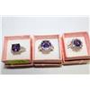 Image 1 : NEW LADIES LAB AMETHYST RING X 3