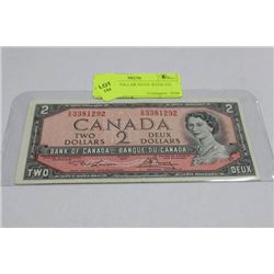 1954 TWO DOLLAR NOTE WITH VG PREFIX