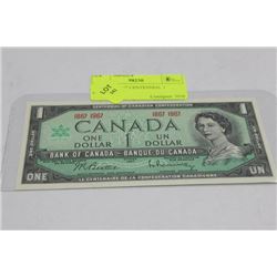 GEM UNC 1967 CENTENNIAL 1 DOLLAR NOTE