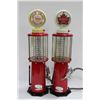 Image 1 : 2 VINTAGE MINI GAS PUMPS, 22" TALL