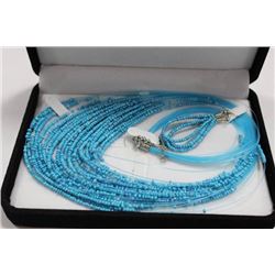 BEADED NECKLACE AND EARRING SET