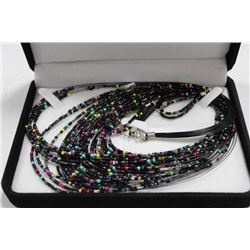 BEADED NECKLACE AND EARRING SET