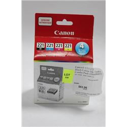 PACK OF CANON BLK , CYAN , MAGENTA , YELLOW