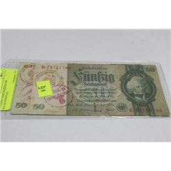 GERMAN NAZI WAFFEN-SS BANKNOTES X2