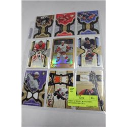 SHEET OF JERSEY & #'D CARDS - INCLUDING GRETZKY,