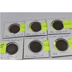 CANADA LARGE CENTS 1911-1919 X6