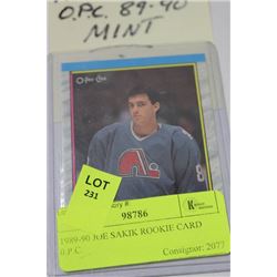 1989-90 JOE SAKIK ROOKIE CARD 0.P.C.