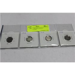 GEORGE V SILVER NICKELS 1911-12-13-14 X4