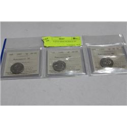 1987-88-89 ICCS MS66 NICKELS X3