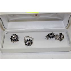 #65  .925 SILVER BLUE SAPPHIRE EARRINGS/ PENDANT