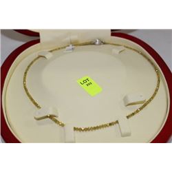 #21  DIAMOND BEAD NECKLACE W 14 KT GOLD CLASP