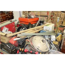 4 PALLETS OF SHOP SUPPLIES SOLD WITH TOOL BOX