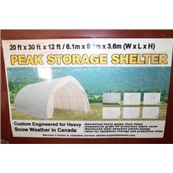 20' X 30' X12' PEAK STORAGE SHELTER