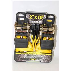 PAIR OF 2" X 10'  4000LB HEAVY DUTY RATCHET STRAPS