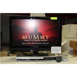 24" DYNEX LCD TV W/ HDMI AND TOSHIBA DVD PLAYER