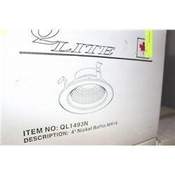 CASE OF 24 QL1493N NICKEL BAFFLE RECESSED LIGHTS