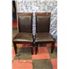 Image 1 : PAIR OF WOOD AND BLACK LEATHERETTE SIDECHAIRS