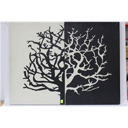 PAIR OF CANVAS BLACK AND WHITE PICTURES