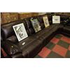 Image 3 : LARGE 7 PC ELECTRIC RECLINING BROWN LEATHER