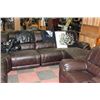 Image 4 : LARGE 7 PC ELECTRIC RECLINING BROWN LEATHER