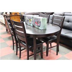 OVAL WOOD TABLE W 4 SIDECHAIRS