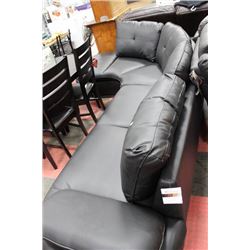 BLACK LEATHER DESIGNER SECTIONAL