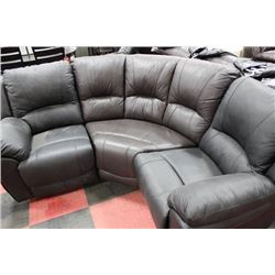 2 TONE BROWN AND BLACK LEATHER RECLINING