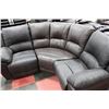 Image 1 : 2 TONE BROWN AND BLACK LEATHER RECLINING