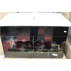 6480  NEW BLACK AND WHITE FLORAL FLOATING BATHROOM