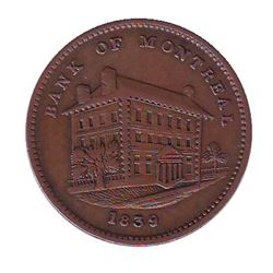 Breton # 524, Charlton # LC-10B1 Sideview Halfpenny 1839 CCCS EF-40.