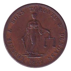 Breton # 717, Charlton # UC-3 Prosperity to Canada La Prudence et la Candeur 2d token, 1822 Leslie &