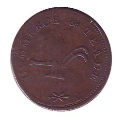 Breton # 916, Charlton # PE-4. 1840  James Milner Sheaf of Wheat token, CCCS VF-30, Superb condition