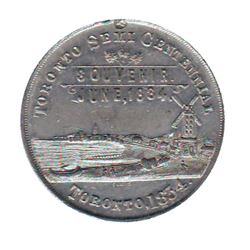 Leroux # 1818, City of Toronto Semi-Centennial 1834-1884, EF.