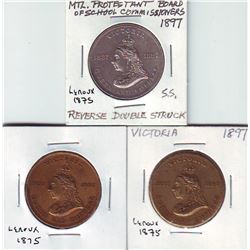 Leroux # 1875, Victoria 1837-1897 QUEEN.AND.EMPRESS, reverse Montreal Protestant Board of School Com