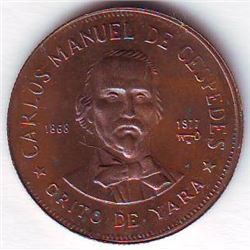 Cuba; Trial Strike coin 1977 CCCS MS-65; TS5. Scarce coin for the serious Cuba collector.