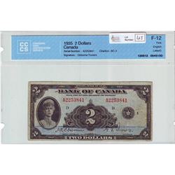 Bank of Canada; $2.00 note 1935, BC-3, Osborne Towers, serial A2253841, CCCS F-12.