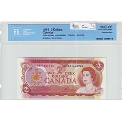 Bank of Canada; $2.00 Replacement note 1974, BC-47bA, ABX1646936, CCCS UNC-66.