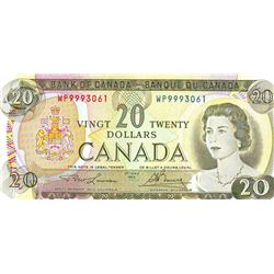 Bank of Canada; $20.00 note 1969, BC-50b, serial WP9993061, Choice UNC-63.