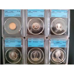 Uncirculated Set 1965 all CCCS certified. Cent PL-66; Red, Large Beads, Blunt 5, 5 cents PL-64; Smal